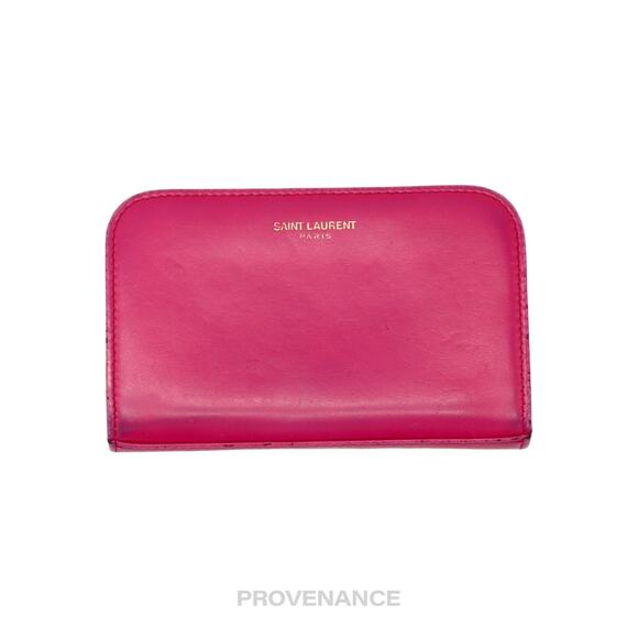 🔴 Saint Laurent Paris SLP Compact Zip Card Wallet - Pink - Picture 1 of 8